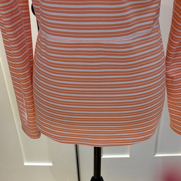 Patagonia striped Half-Zip Long Sleeve Top - Orange /White - Picture 8 of 9